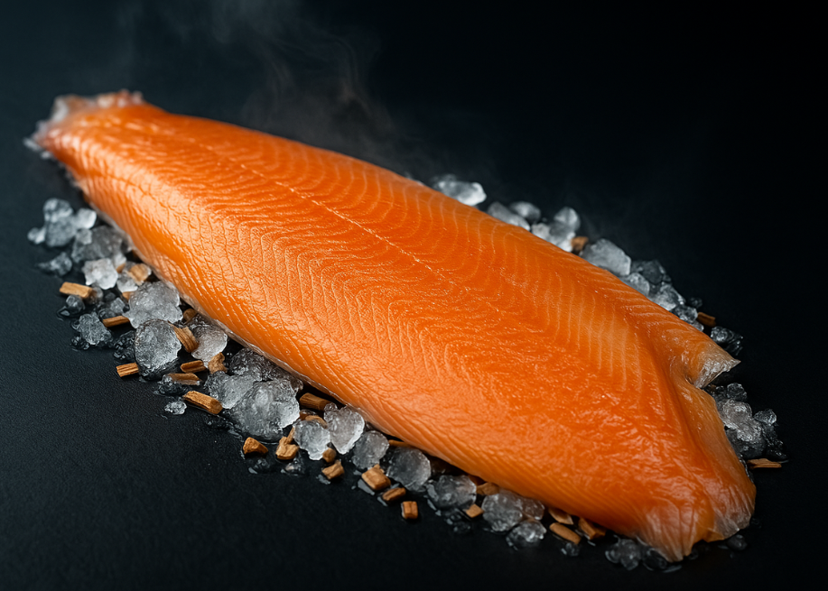 1 kilo gerookte zalm, met luxe verpakking